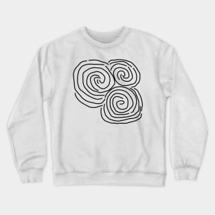 Newgrange Celtic Spiral Irish Line Drawing Crewneck Sweatshirt